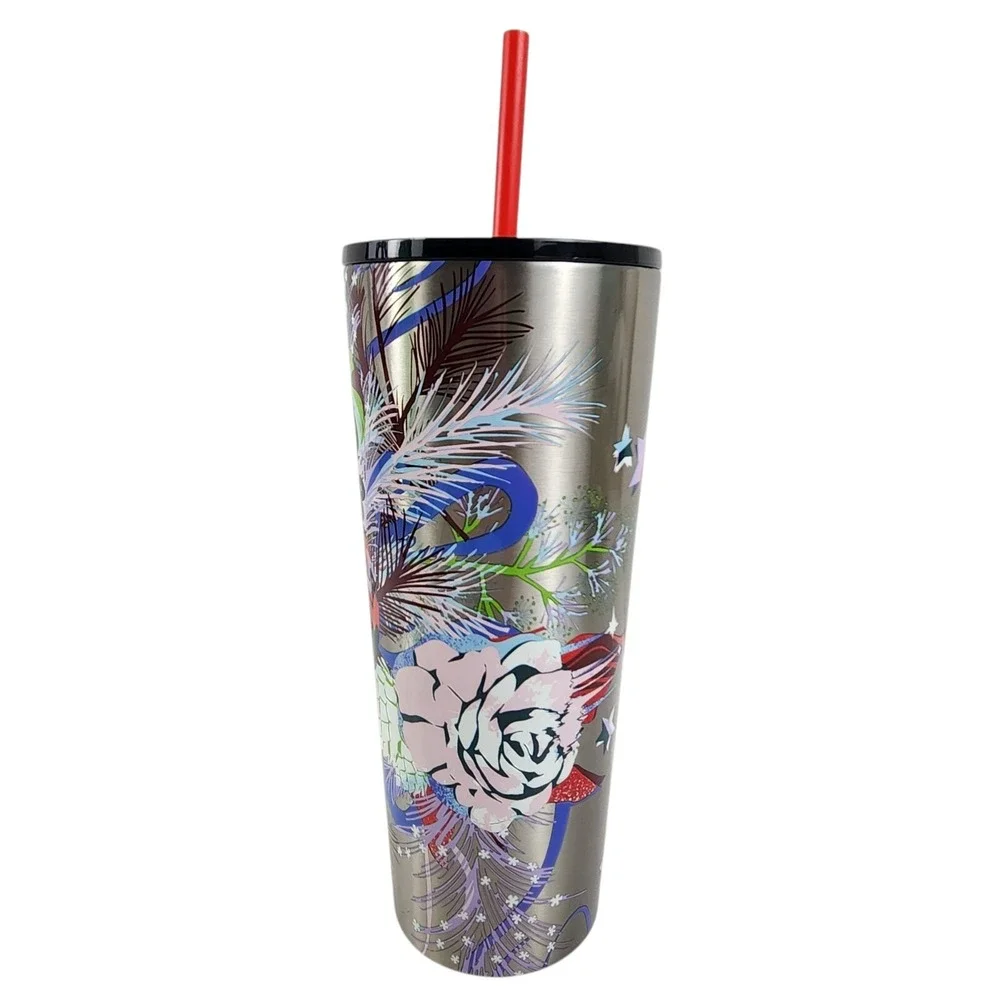 Starbucks Christmas 2023 Festive Stars Ornaments Stainless Steel Tumbler 24 Oz
